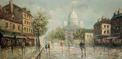 unknow artist Henri Royer Montmartre sous la pluie France oil painting art